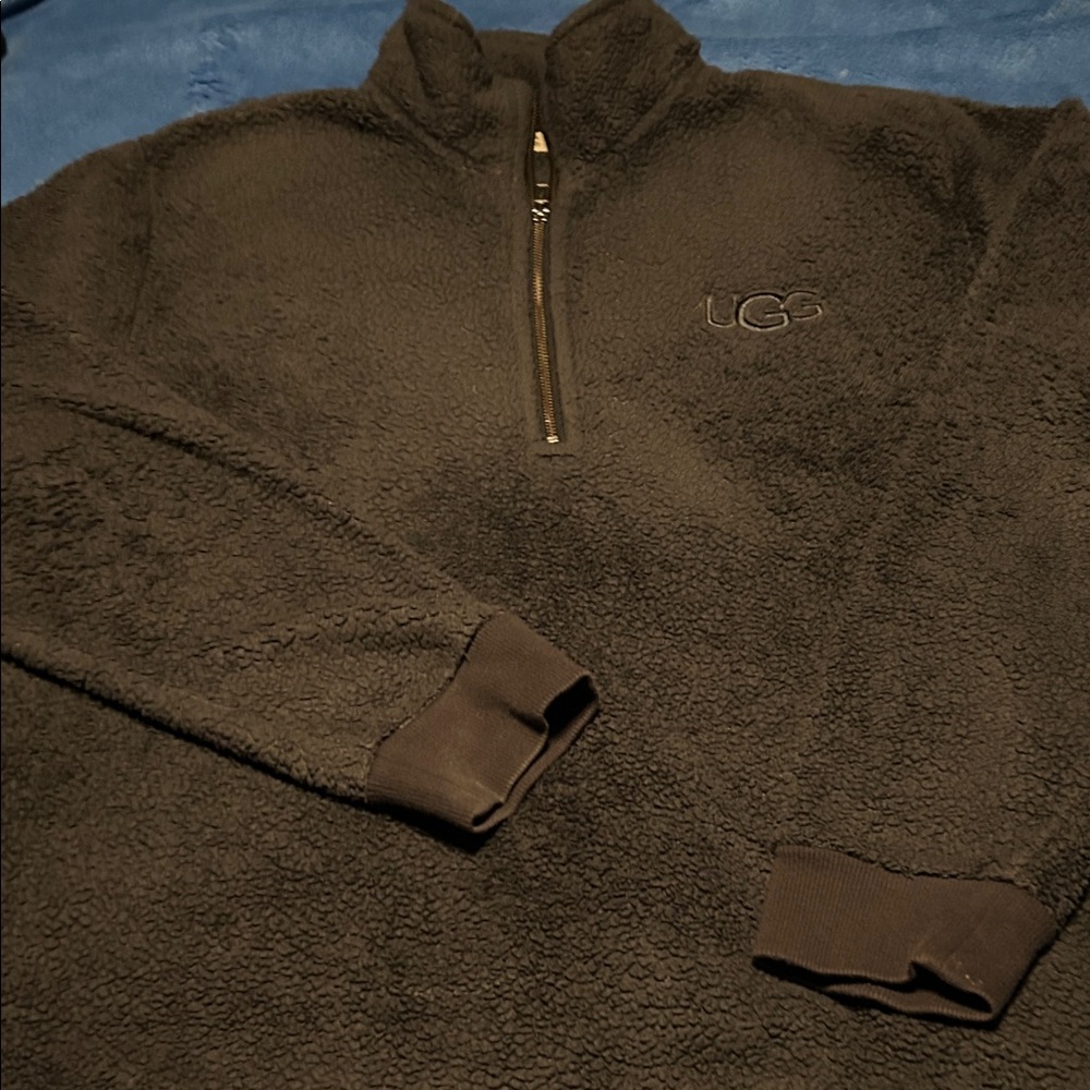 UGG unisex charcoal gray Sherpa Half-Zip Pullover Sweater